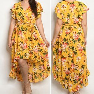 YELLOW FLORAL MAXI DRESS